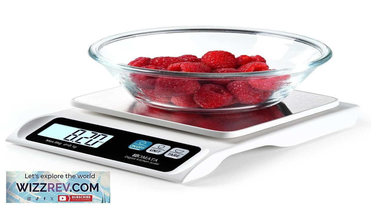 BOMATA 0.1g 13lb Food Scale Digital Kitchen Scale with Removable Stainless Steel