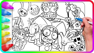 Coloring Pages AMAZING DIGITAL CIRCUS - Let Me Out / How to color all Characters from digital circus