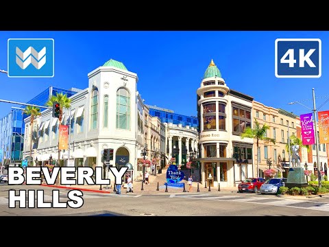 [4K] Beverly Hills (Rodeo Drive) in Los Angeles, California USA - Walking Tour & Travel Guide 🎧