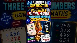 Fast Mental Math! Addition & Subtraction of Positive and Negative Numbers Using Vedic Maths 🔥