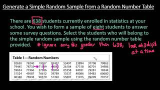 Generate A Simple Random Sample From A Random Number Table - Youtube