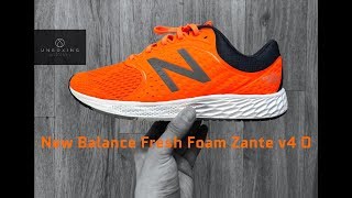 New Balance Fresh Foam Zante v4 D 'ORANGE GREY' | UNBOXING & ON FEET | running shoes | 4K