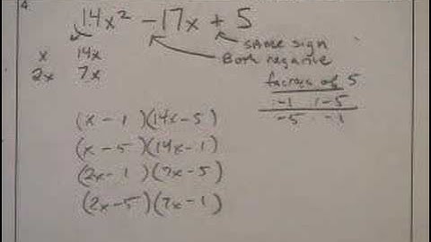 5-9  Factoring Pattern for ax2+bx+c (integral coefficients)