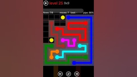 Flow Free - 9X9 Level 25 Mania Walkthrough