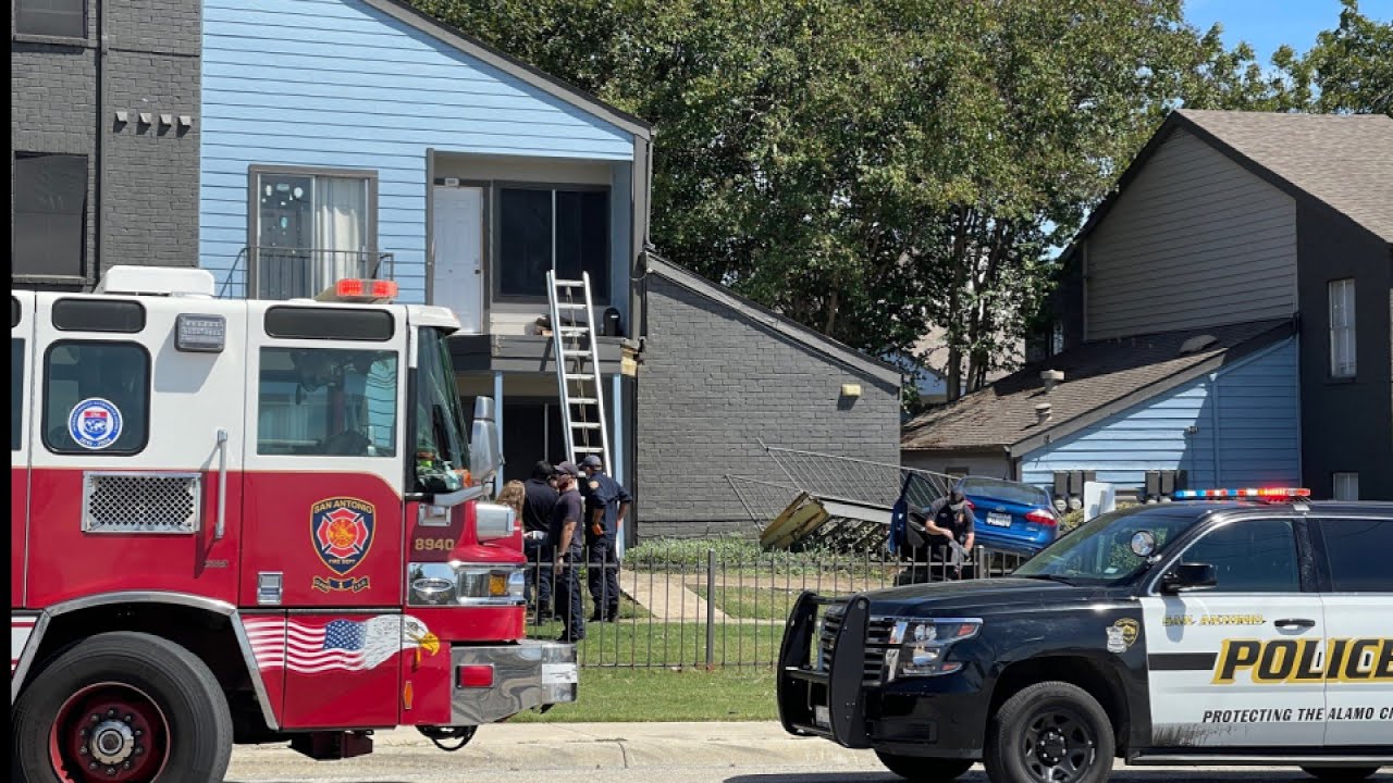 Car crashes into apartment complex stairs on NE Side - YouTube