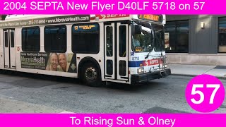 (Retired) 2004 SEPTA New Flyer D40LF #5718 on 57