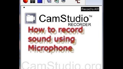 how to record your sound in camstudio