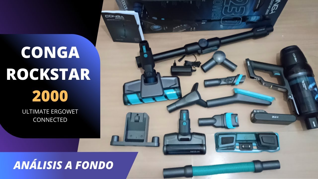 Carátula video aspirador sin cable Conga Rockstar 2000 Ergowet Connected