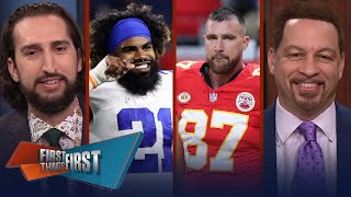 Chiefs extend Travis Kelce, Cowboys re-sign Zeke \& Eagles win the Draft? | NFL | FIRST THINGS FIRST