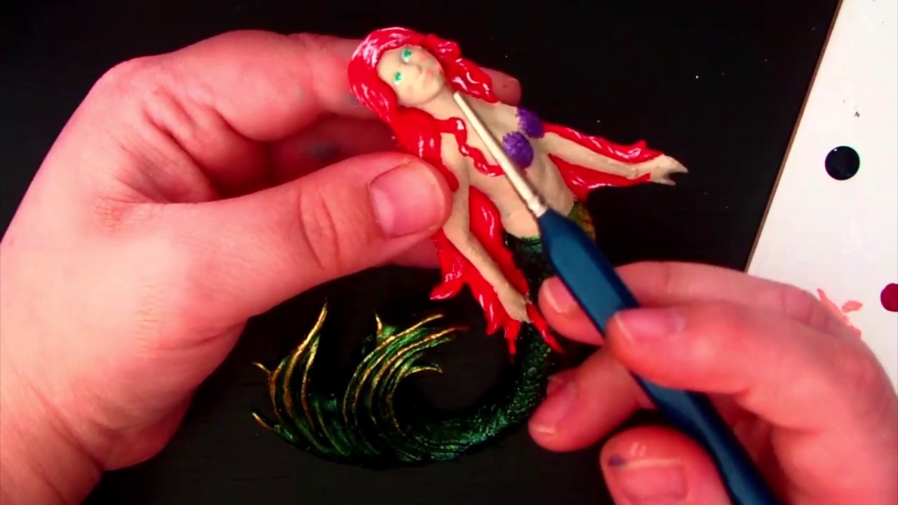 Painting Katy Sue Mermaid Mould (air dry clay) with Alison Stephens