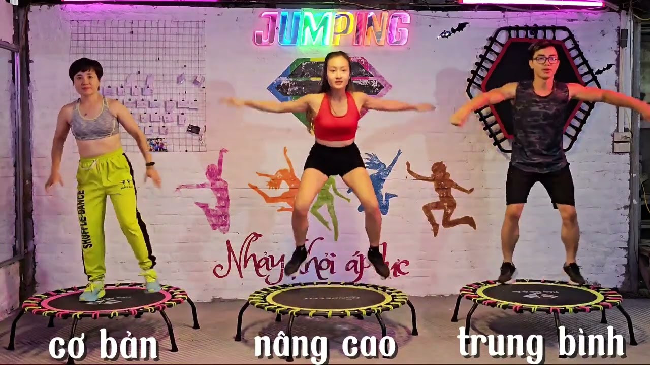 Bài 1: bài tập bạt nhún 20p đốt 500calo 3 cấp độ [3F-jumping]