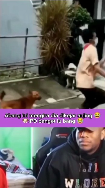 Abang ini mengira dia di kejar anjing 😂 pd banget lu Bang 😂 #fyp #memes #lucu #komedi #trending