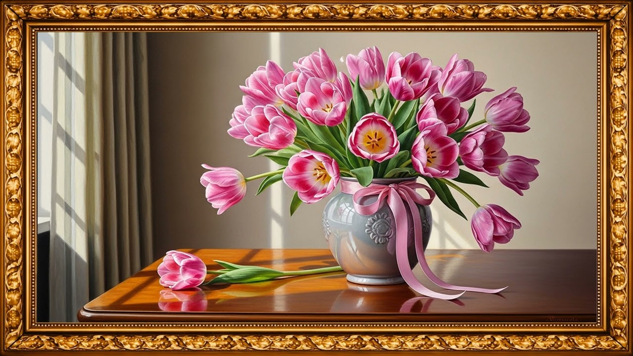 Romantic Spring Floral Canvas | Relaxing Gallery Viewing