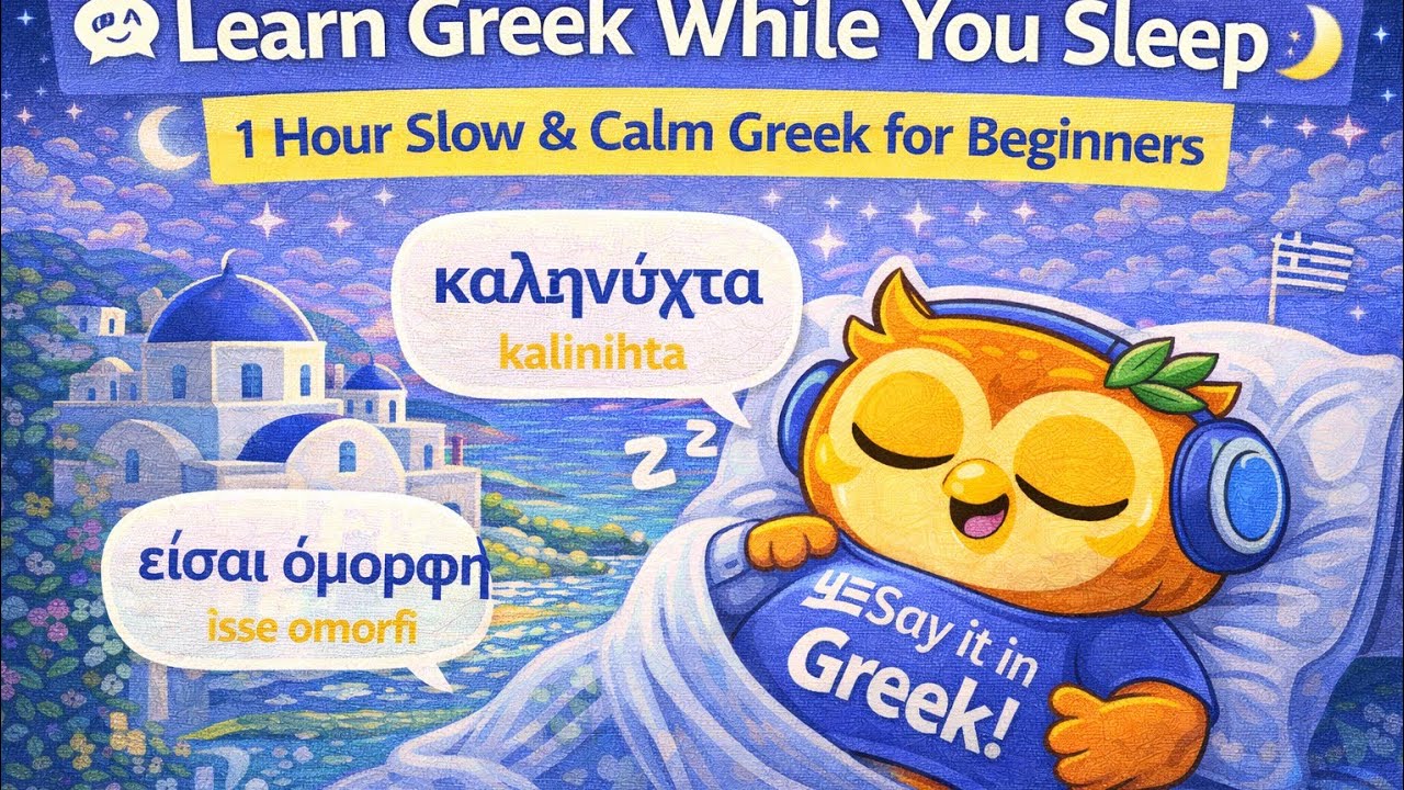 🗣️ Learn Greek While You Sleep 🌙 | 1 Hour Slow & Calm Greek for Beginners