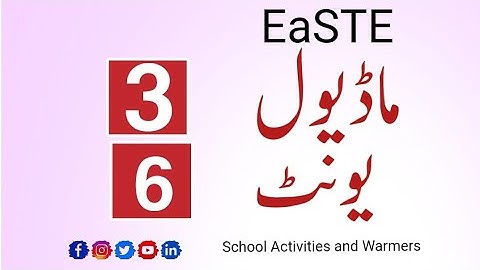 Unit 6 | Module 3 | EaSTE Training |QAED App | School Activities and Warmers