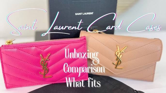 My YSL Fuxia/Fuchsia Collection and Review - Unboxing the Fuchsia Card Case  in Grain De Poudre! 