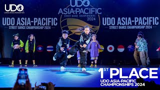 อันดับ 1st Place แชมป์เอเชีย UDO ASIA-PACIFIC STREET DANCE CHAMPIONSHIPS 2024 รุ่น DUO Under 10