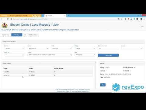 How to View rtc & mutation records at Karnataka Bhoomi portal III