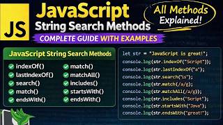 Celebrity JavaScript String Search Methods Explained (indexOf, search, match, includes, starts with  & more!)🔍 Wealth