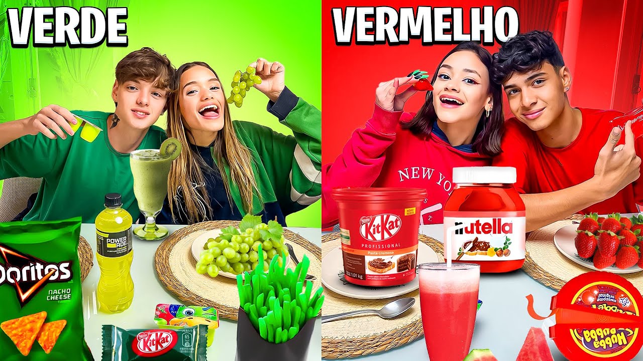 COMENDO VERMELHO VS VERDE POR 24 HORAS