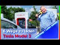 Laden Tesla Model 3 | Möglichkeiten unterwegs und daheim