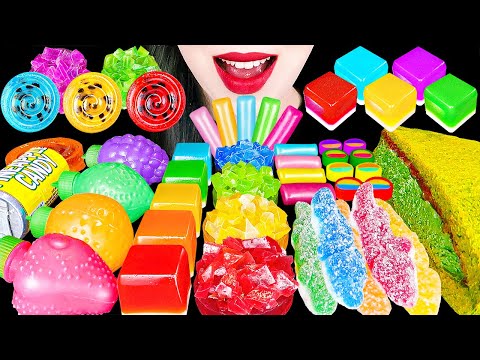 ASMR RAINBOW DIY SILKY GEM 다양한 무지개 디저트 직접만든 실키젬 해외간식 먹방 FOREIGN SNACKS JELLY KOHAKUTO EAITNG MUKBANG