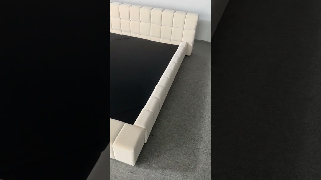 Custom Aurora Technical Fabric Contemporary  Bed Frame King Size-Factory Shoot | Luxxi Home