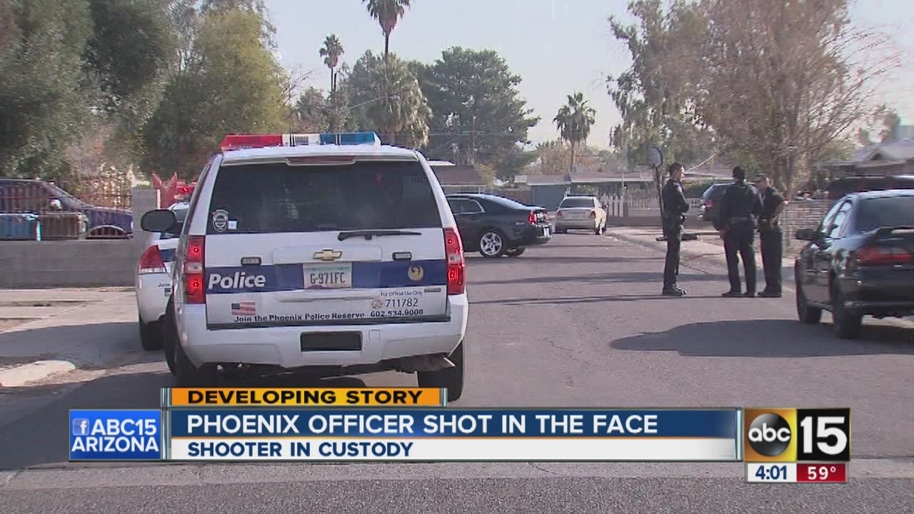 Phoenix police officer shot twice