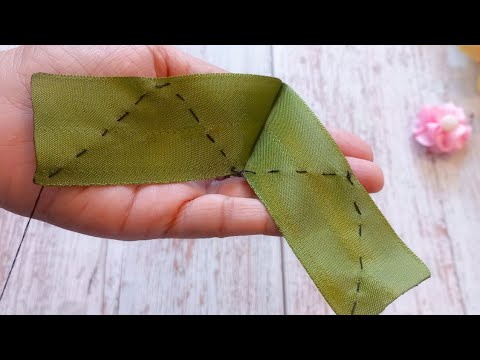 Amazing Ribbon Art|Easy DIY Ribbon Embroidery Ribbon Work|Cloth Flowers ...