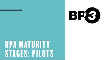 RPA Maturity Stages: Pilots