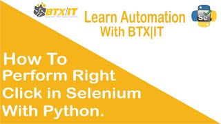 How to handle Right click Action | Perform Right click Action in selenium with python | Lesson#21