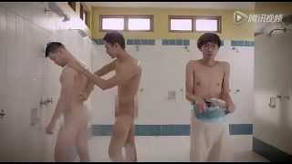 In room naked Men shower locker