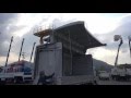 中古トラック  日産 アトラス 手動幌ウィング リヤカーテン式 標準 ロング ３トン積み 手動幌ウィングの作動です