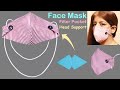 How to Make Face Mask Cloth with Filter and Head Support Elastic  | DIY Fabric Mask Pattern Tutorial