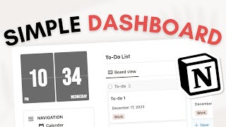 Create a SIMPLE personal dashboard with Notion ( + top 10 Tips) | Beginner Tutorial + Free Template screenshot 3