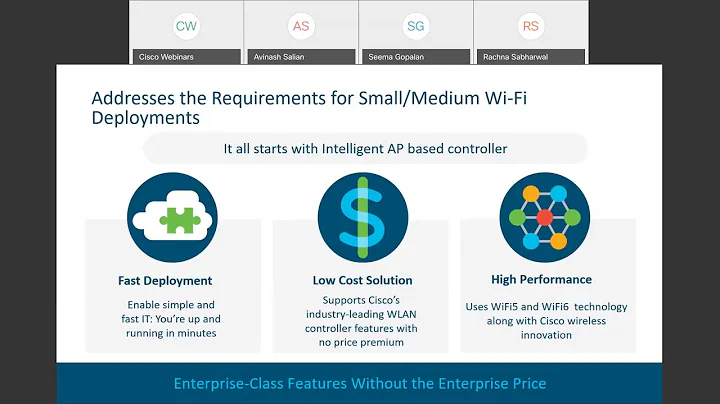 Cisco Embedded Wireless Controller (EWC) - Best in class wireless experience Built on an AP