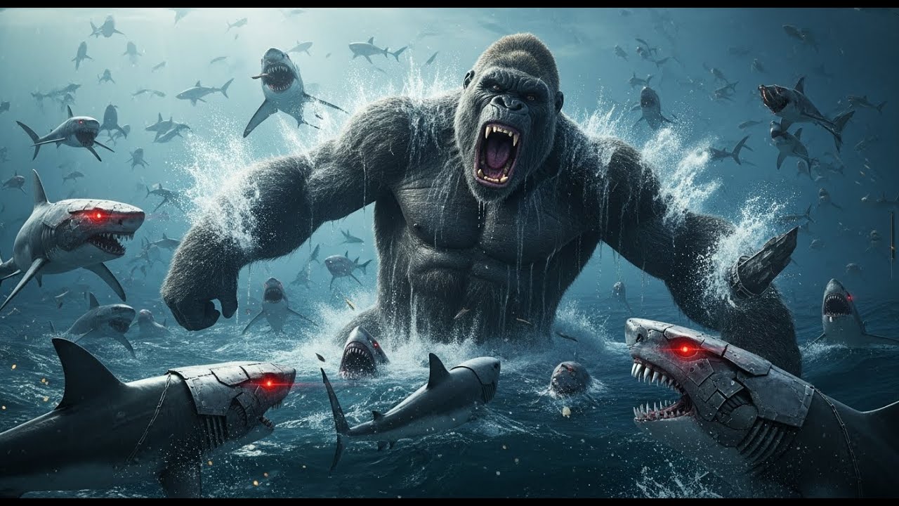 Can KING KONG Survive The Insane Ocean Battle Against Millions of Metal-Eating Sharks?!