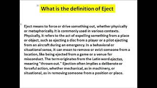 what is the definition of eject