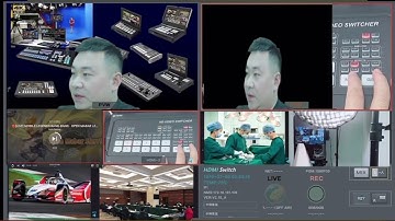 Multiview 6 channel live streaming recording video mixer switcher with 13.3 inch LCD for live event.