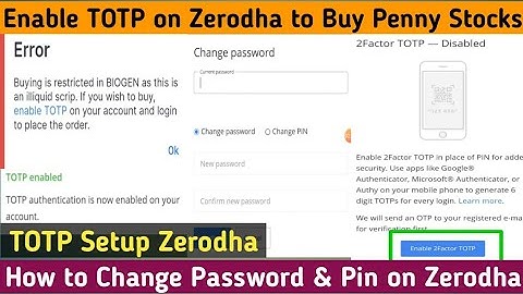 How to Enable TOTP on Zerodha | Zerodha में TOTP Enable कैसे करें | Change Password & Pin on Zerodha