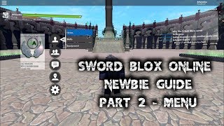 Sword Blox Online Guide For Newbie Part 2 Menu Function Youtube - roblox sword blox online wiki