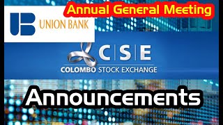 Annual General Meeting  - UNION BANK OF COLOMBO PLC  #CSEAnnouncement