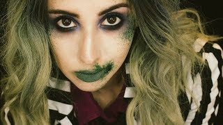 Grungy Glam Beetlejuice Inspired Makeup Tutorial
