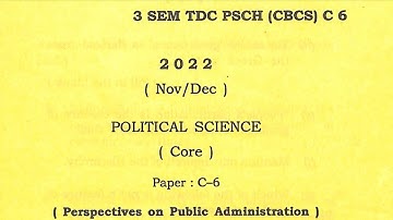 BA third sem political science honours question paper C6 Dibrugarh University 2022 CBCS C6 3rd sem