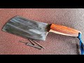 Making A Knife From Spring Steel And Test It By Cutting Metal Nails