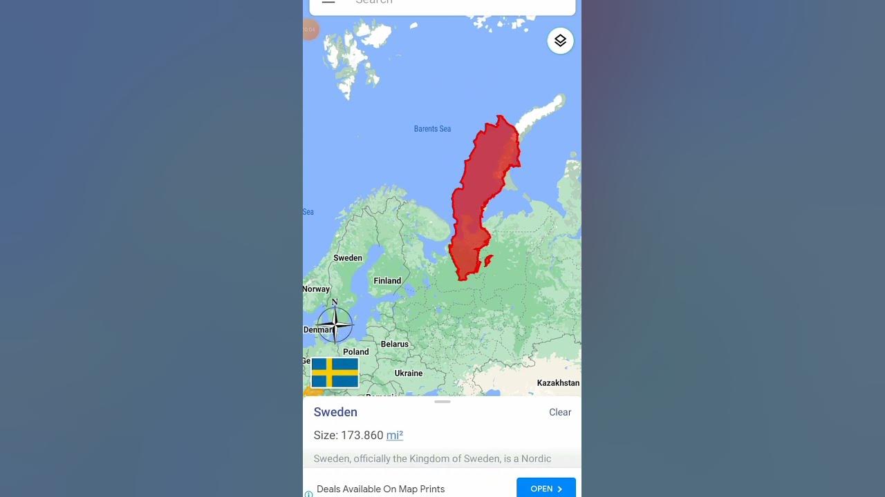 Sweden Size Compared To Us State true size of Sweden - YouTube