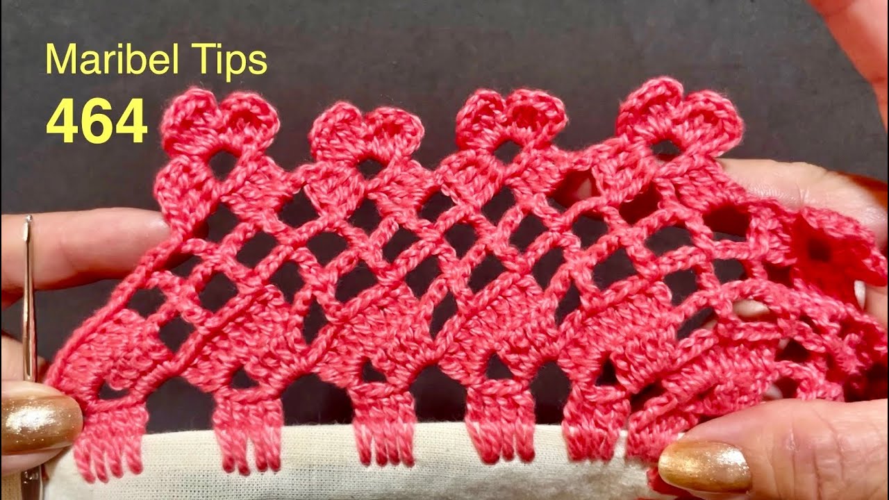 Hermosa puntilla de una sola vuelta paso a paso # 464