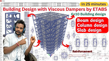 Learn Complete Building design by ETABS Software | Viscous dampers | Civil Engineering | Shravan |
