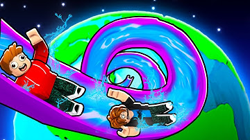 ROBLOX CHOP AND FROSTY SLIDE ON LONGEST SKY WATERSLIDE