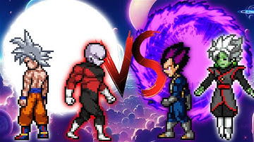MUI Goku & Jiren Vs UE Vegeta & Zamasu in Jump Force Mugen